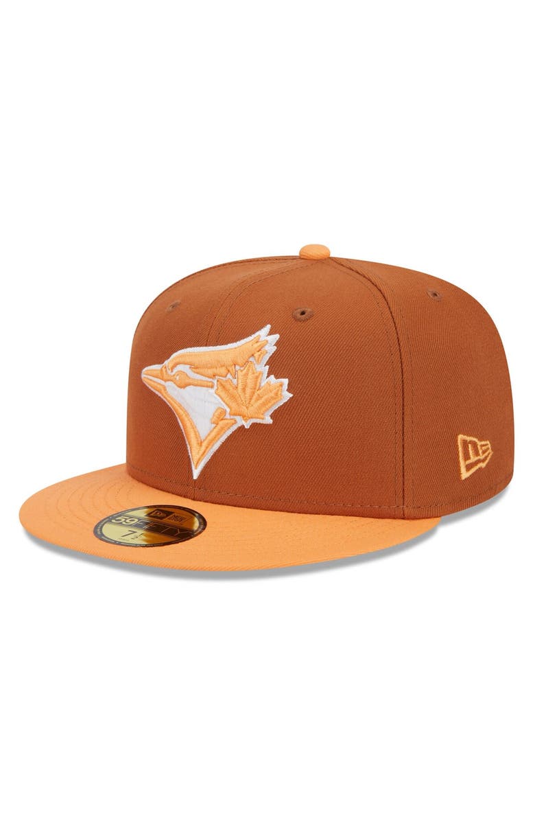 New Era Men's New Era Brown/Orange Toronto Blue Jays Spring Color Basic Two-Tone 59FIFTY Fitted Hat, Main, color, 