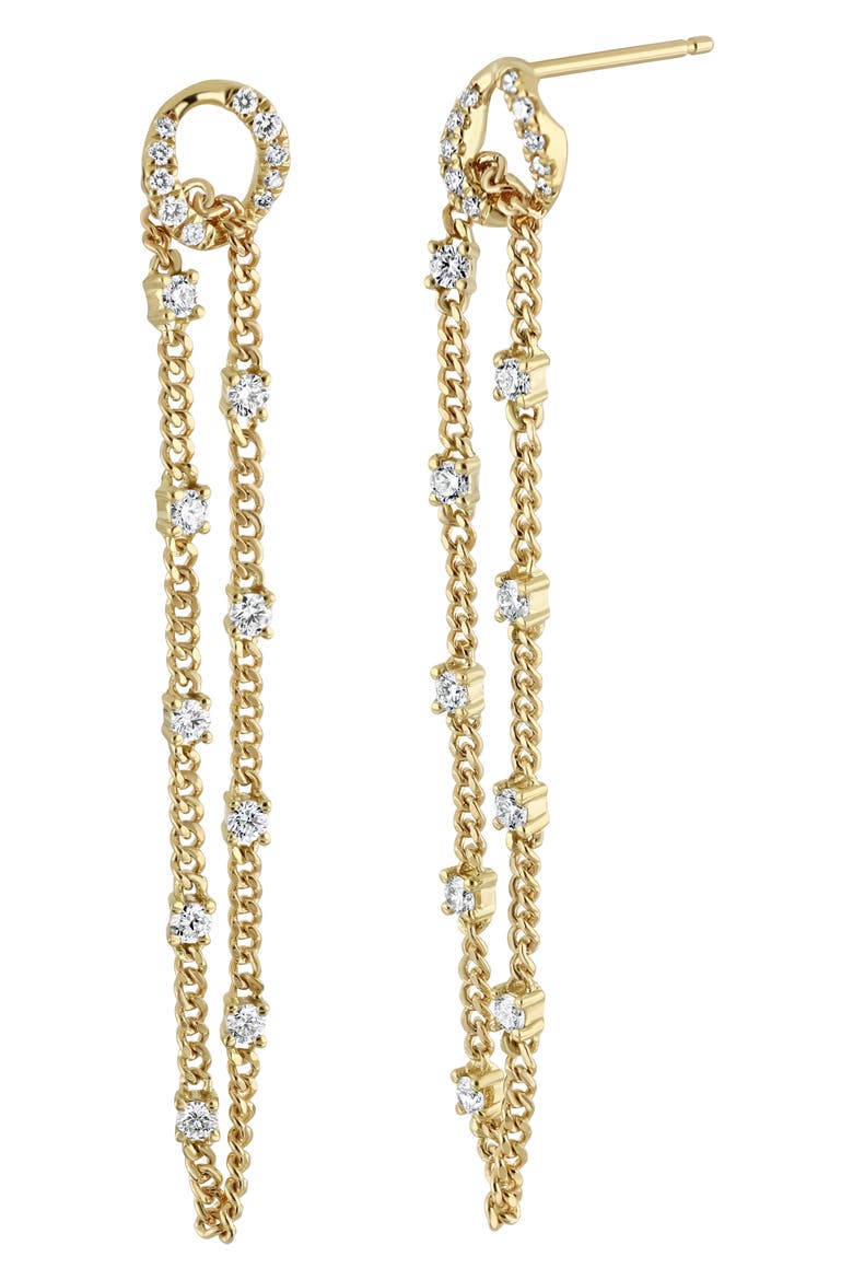 18K Gold Varda Diamond Chain Drop Earrings (Online Trunk Show), Main, color, 18K YELLOW GOLD/ DIAMOND