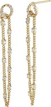 Bony Levy 18K Gold Varda Diamond Chain Drop Earrings (Online Trunk Show)