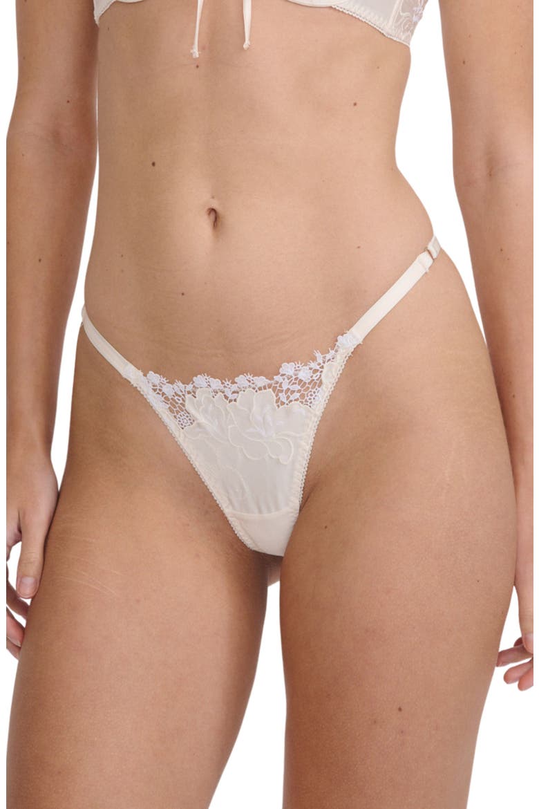Saskia Embroidered Thong, Main, color, IVORY