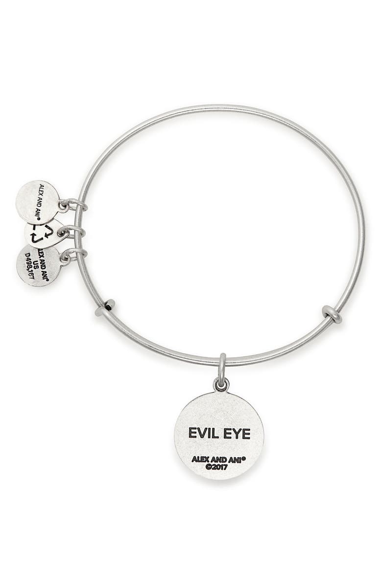 Alex and Ani Evil Eye Adjustable Wire Bangle, Alternate, color,