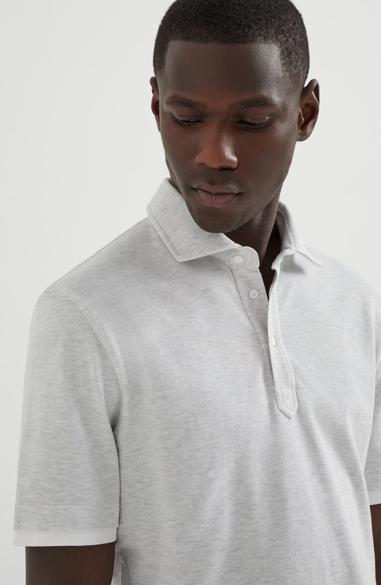 Brunello Cucinelli Polo with Faux-Layering, Alternate, color, 
