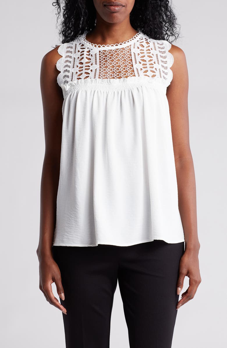 RAIN AND ROSE Airflow Eyelet Tank, Main, color,