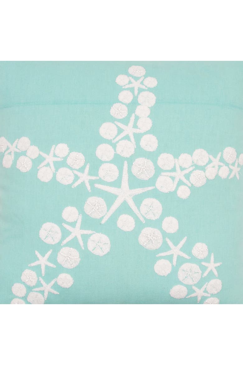 Starfish Sand Dollars Cotton Blend Accent Throw Pillow 18" x 18", Alternate, color, Blue