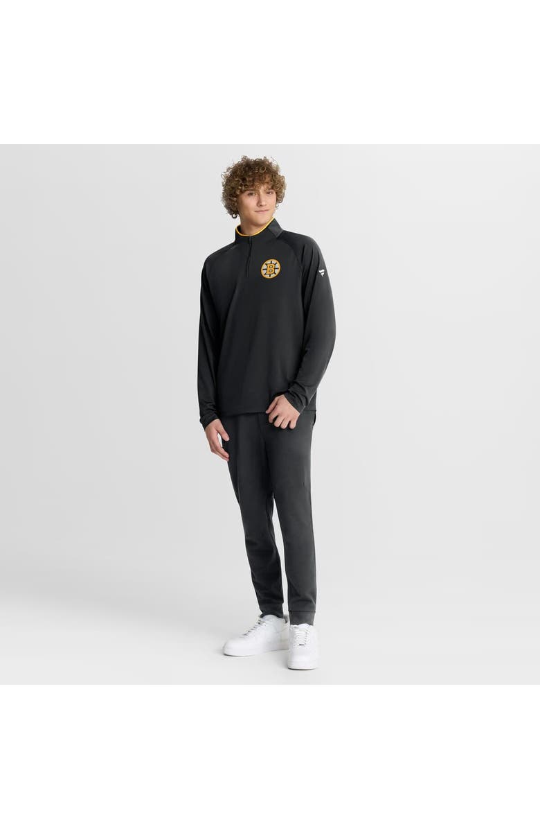 FANATICS Men's Fanatics Black Boston Bruins Authentic Pro Rink Training Quarter-Zip Pullover, Main, color, Black