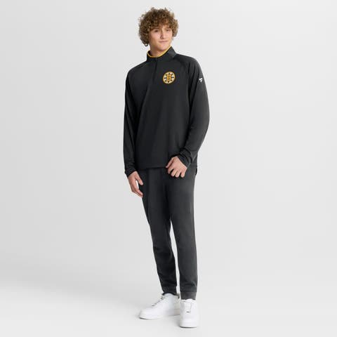 Men's Fanatics Black Boston Bruins Authentic Pro Rink Training Quarter-Zip Pullover
