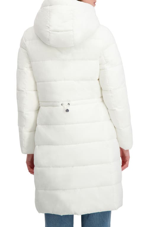 Laundry By Shelli Segal Hooded Puffer Jacket With Trim Detail In White
