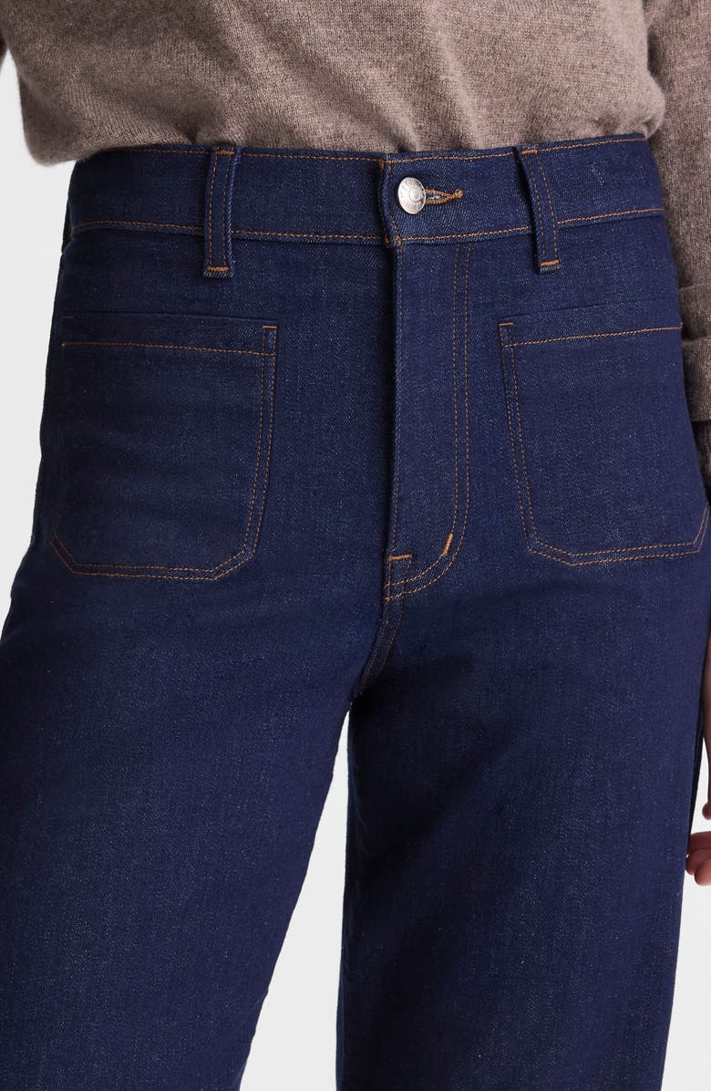Madewell The Emmy Patch Pocket High Waist Wide Leg Jeans, Alternate, color, Rinse Wash