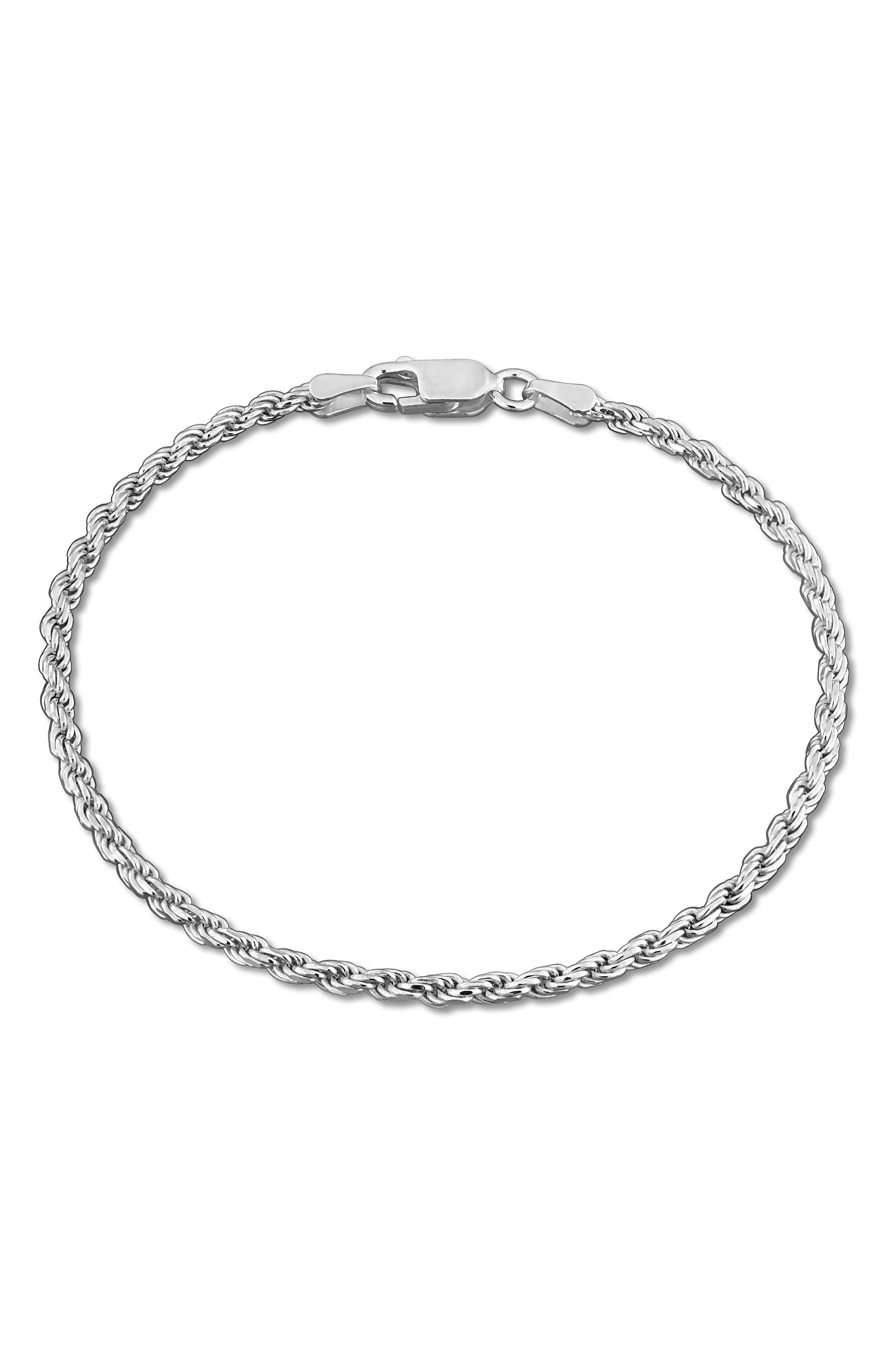 DELMAR Diamond Cut Rope Chain Bracelet, 2.40mm