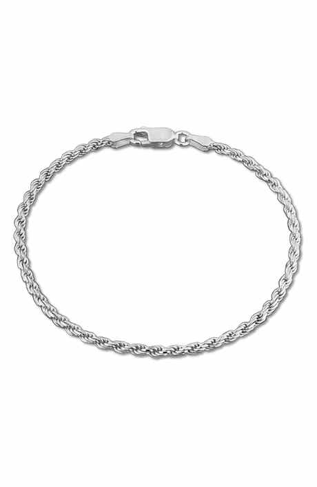 DELMAR Diamond Cut Rope Chain Bracelet, 2.40mm