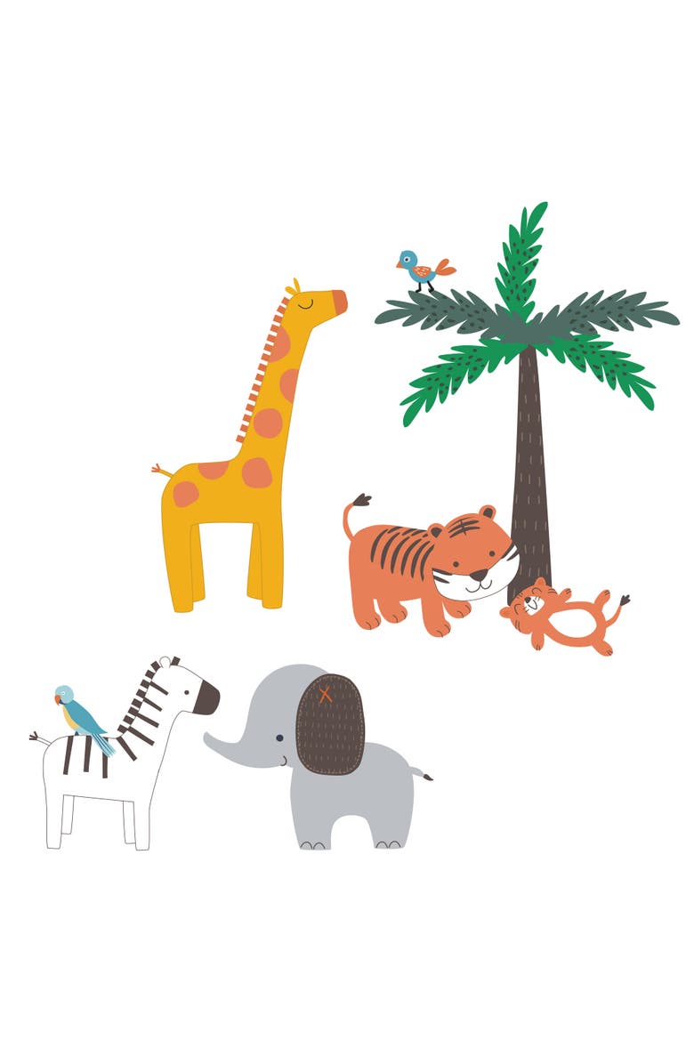 Bedtime Originals Lollipop Jungle Colorful Safari Themed Wall Decals/Stickers, Main, color, Multicolor