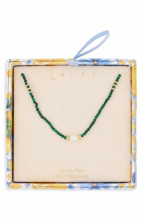 Bead and Imitation Pearl Necklace