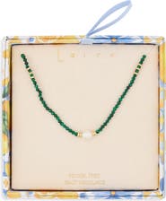 Leith Bead and Imitation Pearl Necklace