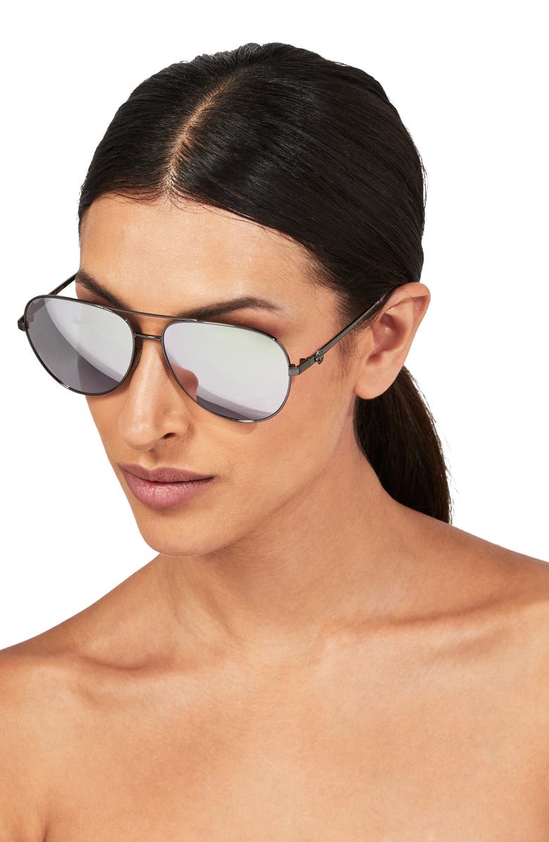 Kurt Geiger London KGL1001 Aviator Sunglasses, Alternate, color, Gunmetal