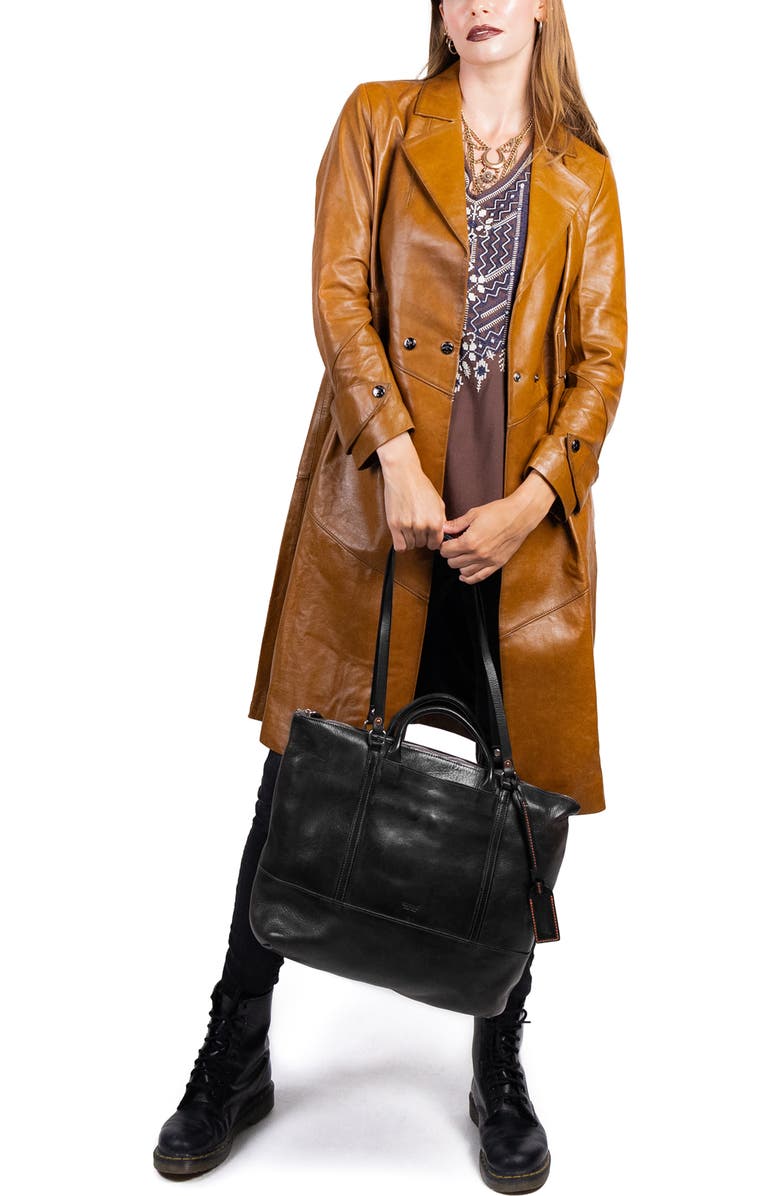 OLD TREND Crocus Genuine Leather Spacious Carryall Tote, Alternate, color, Black