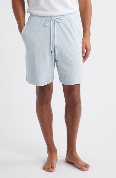 Ribbed Rayon Blend Drawstring Pajama Shorts