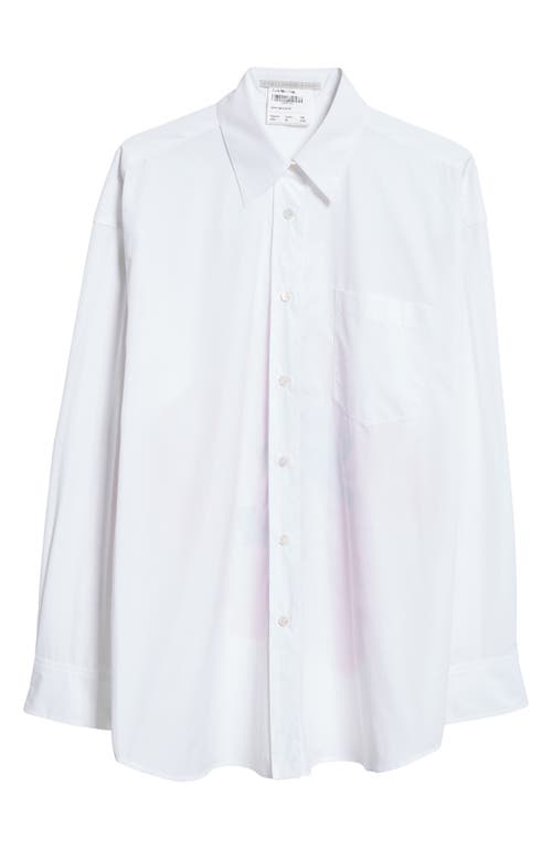 Stella Mccartney Poppy Back Mixed Media Button-up Shirt In White