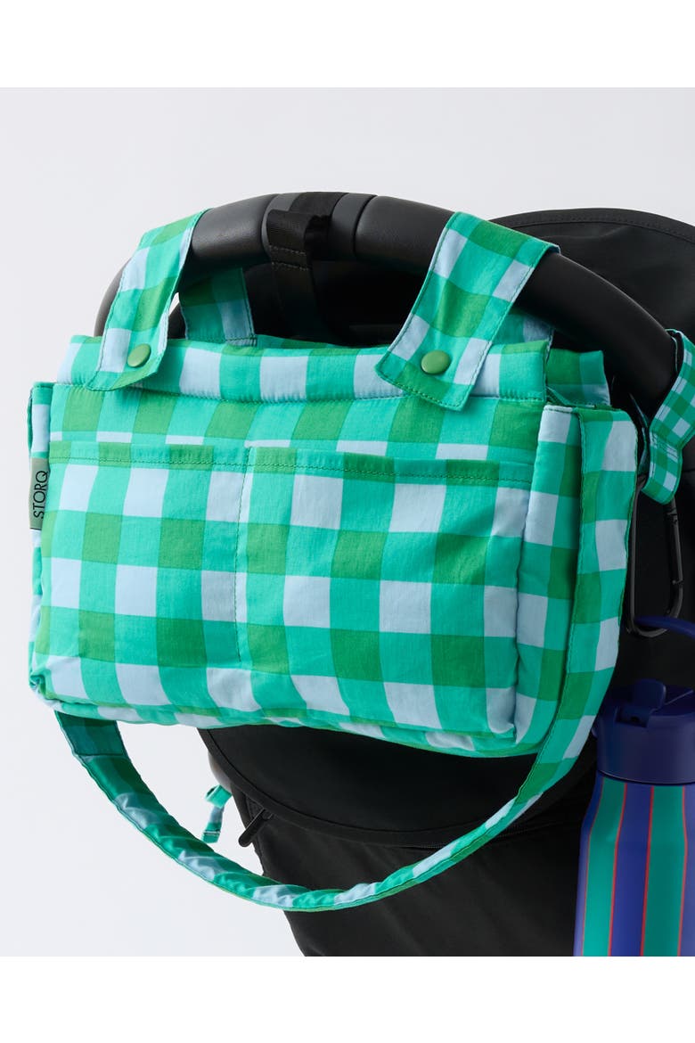 Stroller Party Caddy Bag, Alternate, color, Teal Gingham