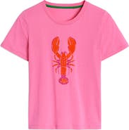 Boden Embroidered Lobster Cotton Graphic T-Shirt