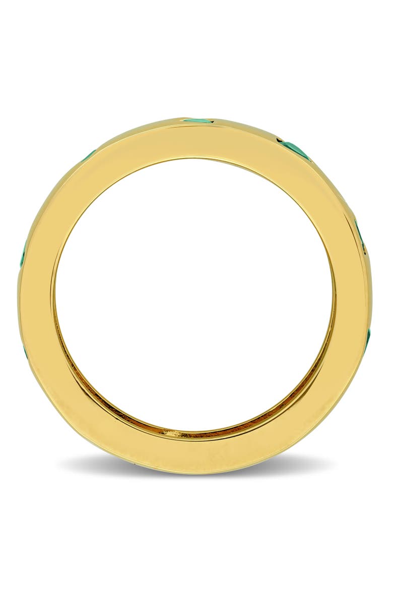 Lab-Created Gemstone Heart Eternity Ring, Alternate, color, Emerald