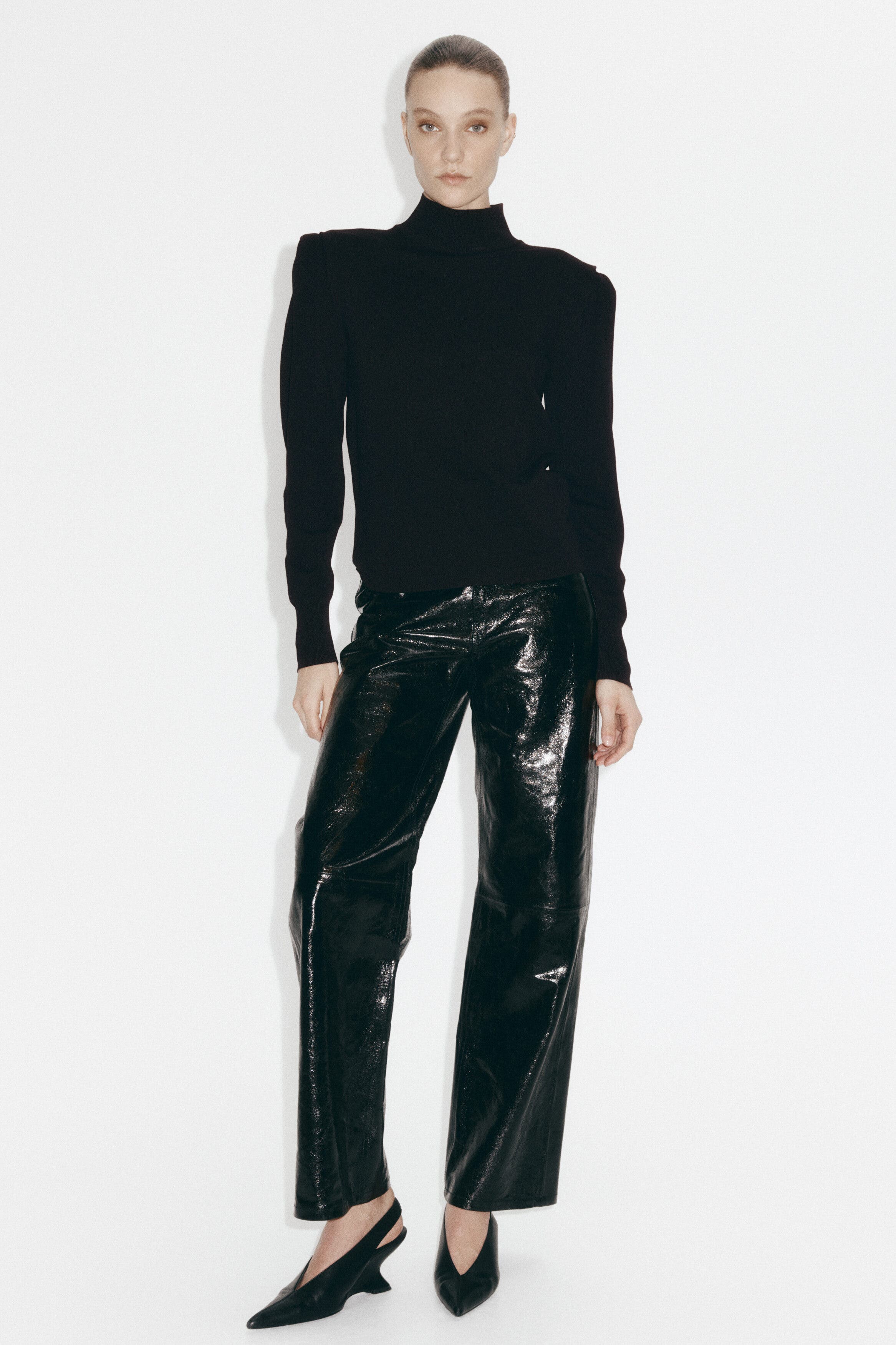 Fine-knit Turtleneck Top - image 2