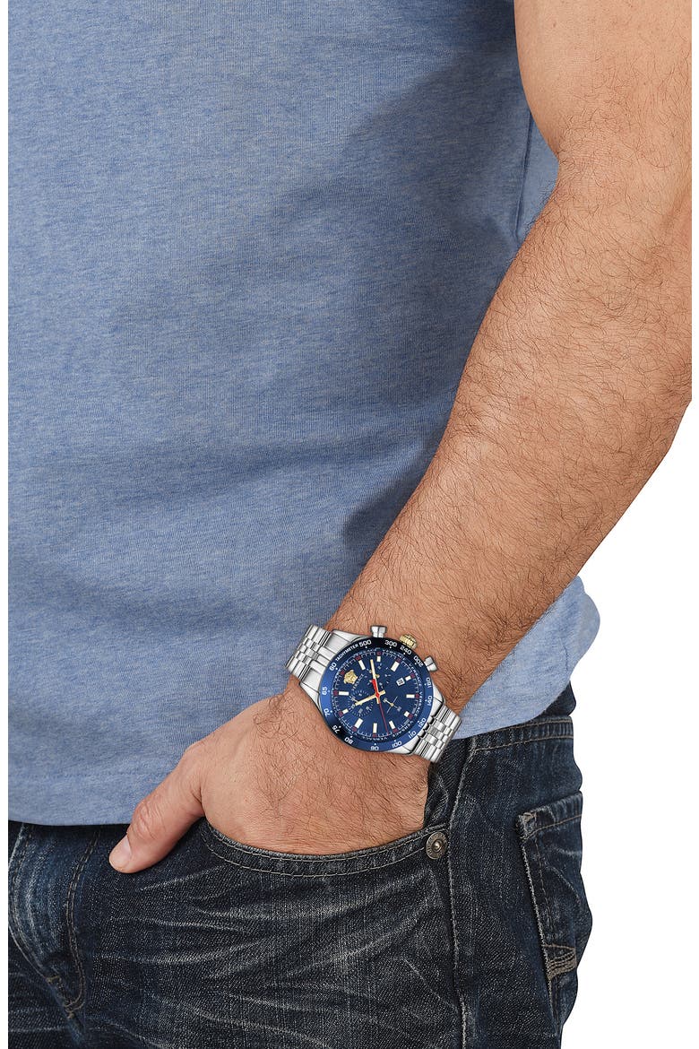 Hellenyium Chronograph Bracelet Watch, 44mm, Alternate, color, STAINLESS STEEL