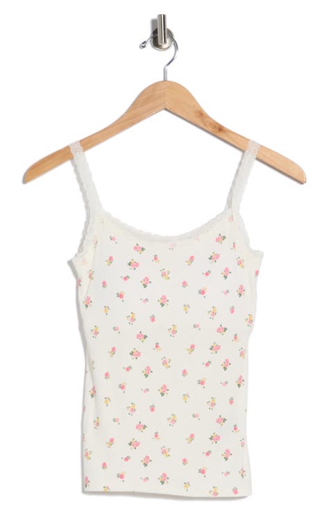 Printed Lace Trim Cami