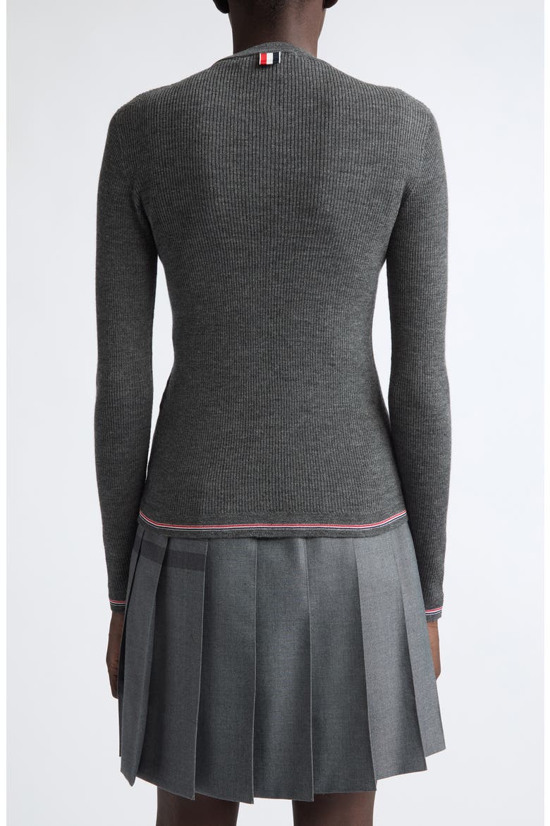 Crewneck Wool Cardigan, Alternate, color, MEDIUM GREY