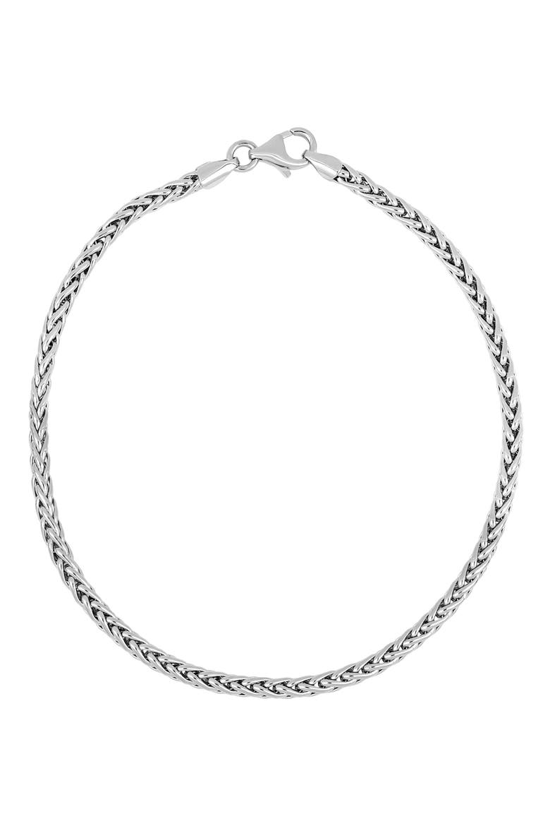 Men's 14K Gold Wheat Chain Bracelet (Nordstrom Exclusive), Main, color, 14K WHITE GOLD