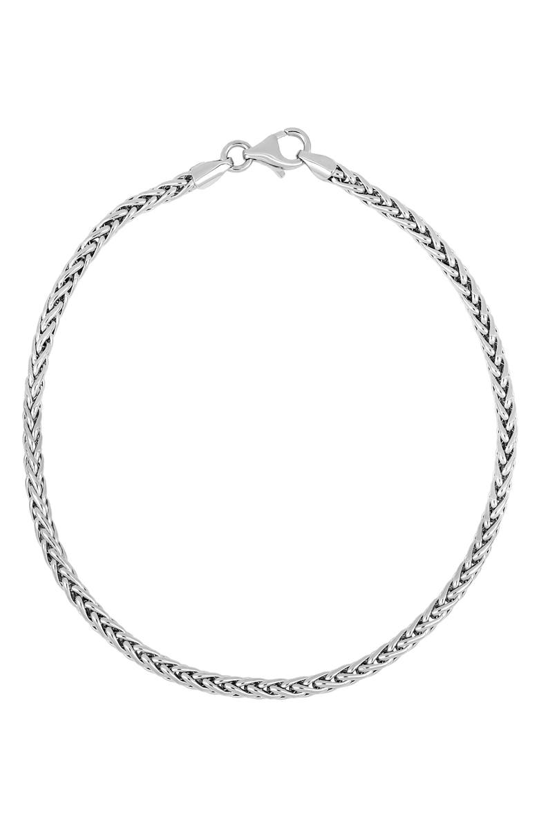Bony Levy Men's 14K Gold Wheat Chain Bracelet, Main, color, 14K White Gold