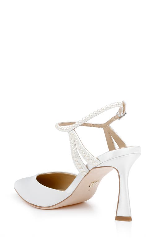 BADGLEY MISCHKA BADGLEY MISCHKA COLLECTION DESTINEE ANKLE STRAP POINTED TOE PUMP 