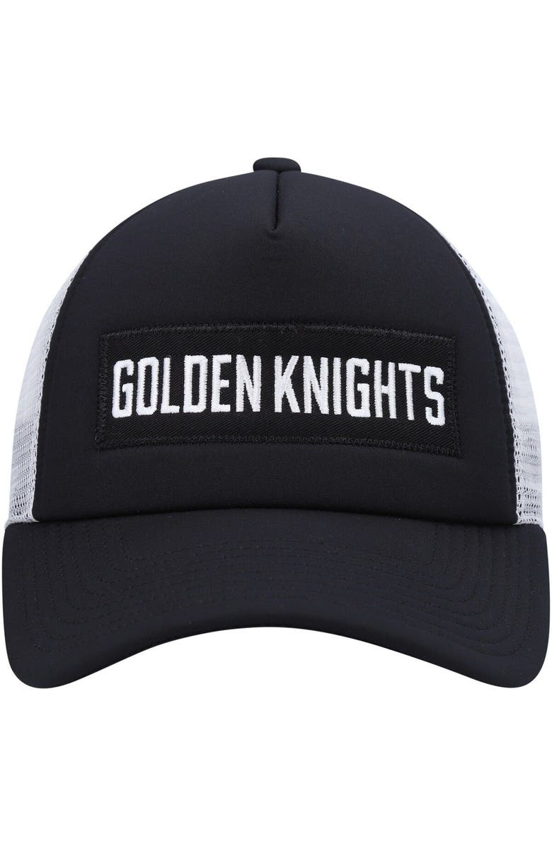 adidas Men's adidas Black/White Vegas Golden Knights Team Plate Trucker Snapback Hat, Alternate, color, Black