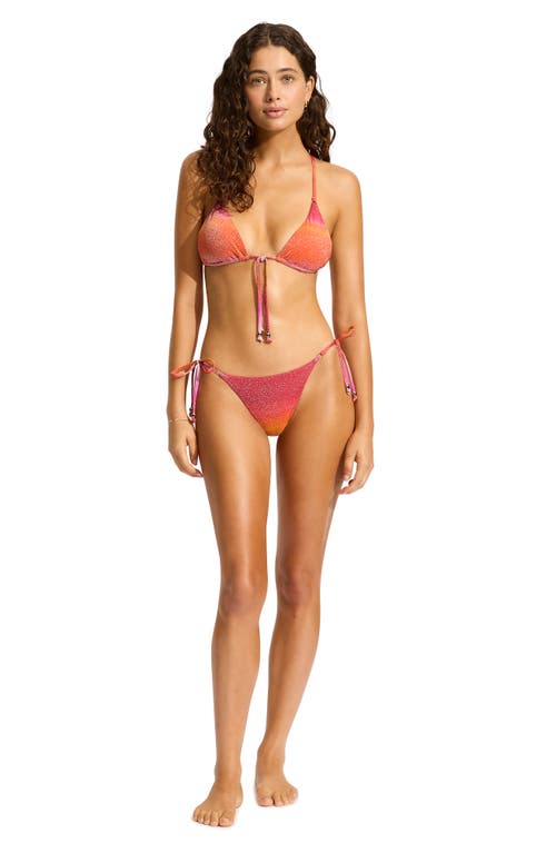 Seafolly Spectrum Slider Triangle Bikini Top In Hot Pink