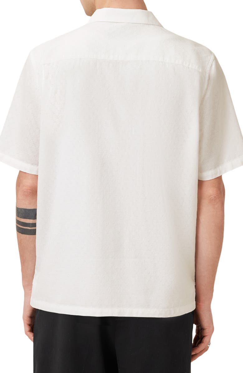 AllSaints Kylo Cotton Camp Shirt, Alternate, color, White