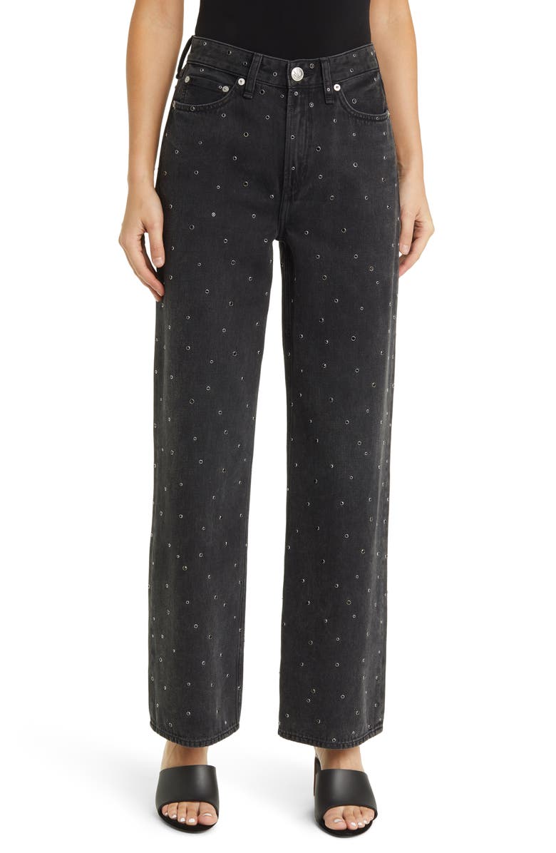rag & bone Logan Embellished Wide Leg Jeans, Main, color, 