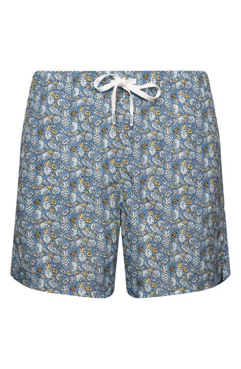 Pineapple Print Swim Trunks