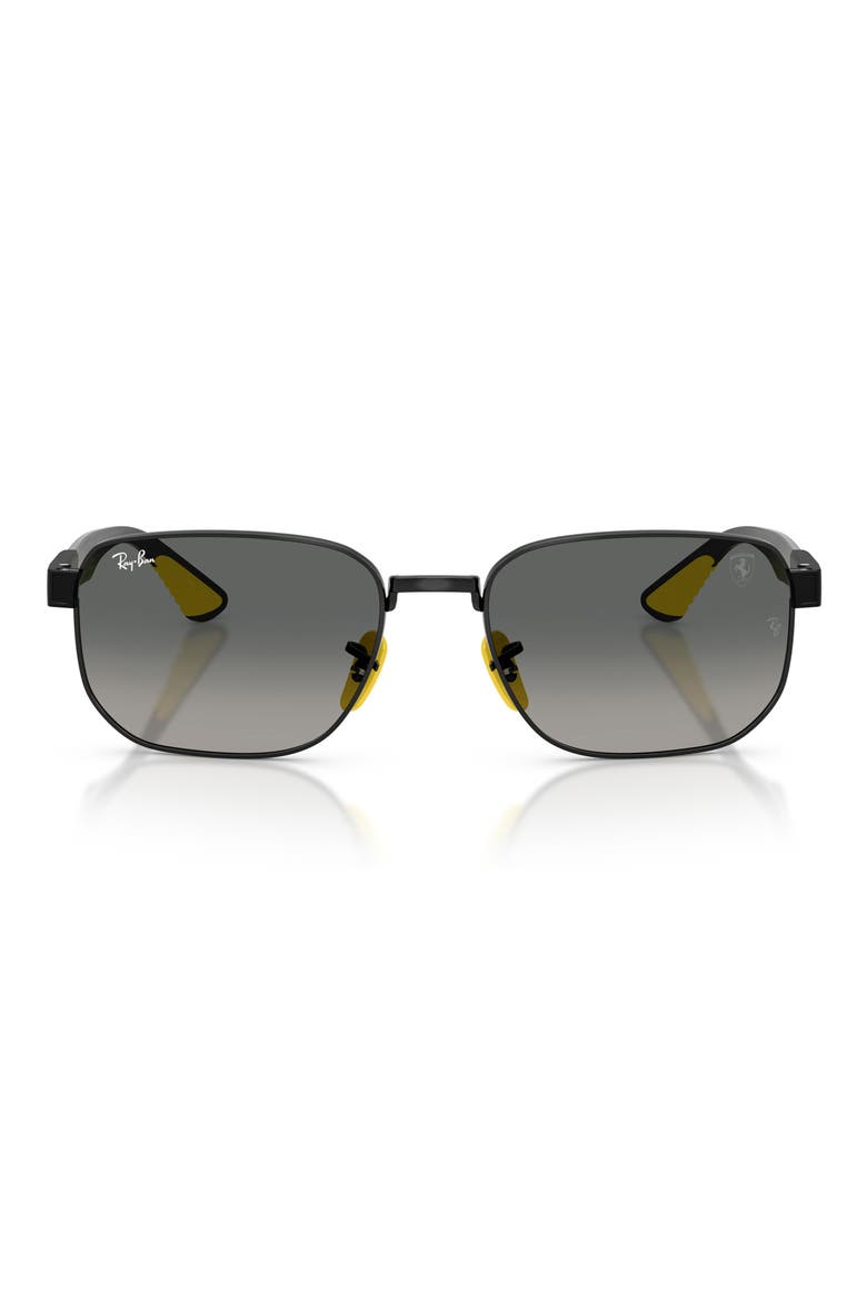 x Scuderia Ferrari 59mm Gradient Irregular Sunglasses, Main, color, BLACK / GREY GRADIENT