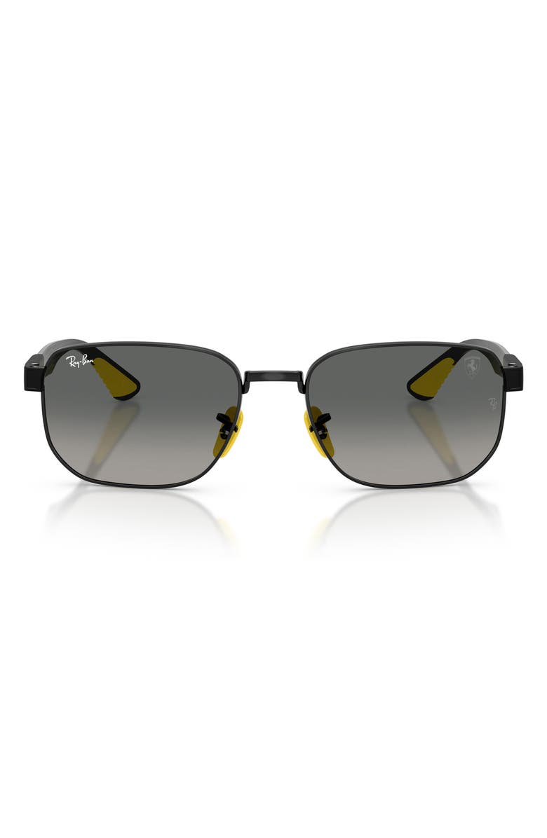 Ray-Ban x Scuderia Ferrari 59mm Gradient Irregular Sunglasses, Main, color, Black / Grey Gradient