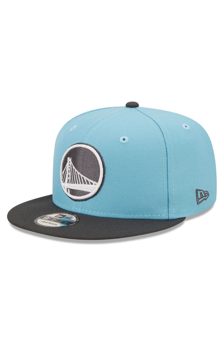 New Era Men's New Era Turquoise/Charcoal Golden State Warriors Two-Tone 9FIFTY Snapback Hat, Main, color, 