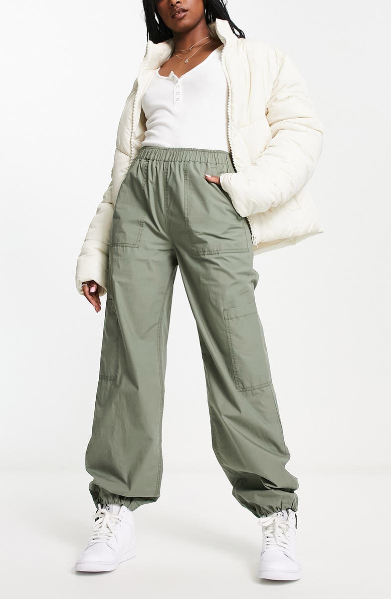 ASOS DESIGN Pull-On Cotton Cargo Trousers, Main, color, 