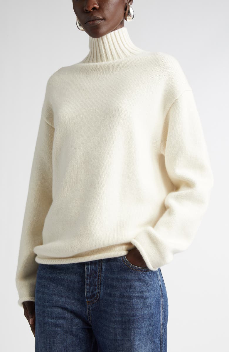 Bottega Veneta Oversize Mock Neck Cashmere Sweater, Alternate, color, 