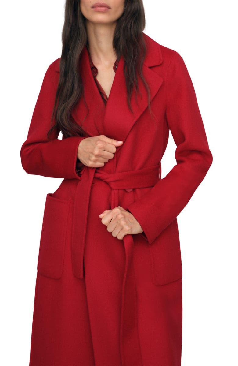 Reiss Lucia Wool Blend Coat, Alternate, color, Red