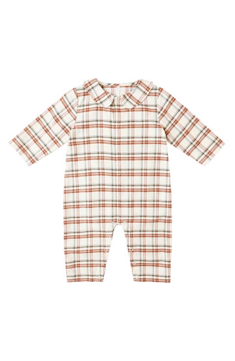 Plaid Cotton Blend Romper (Baby)