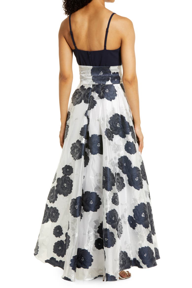 Floral Jacquard Ballgown, Alternate, color, NAVY