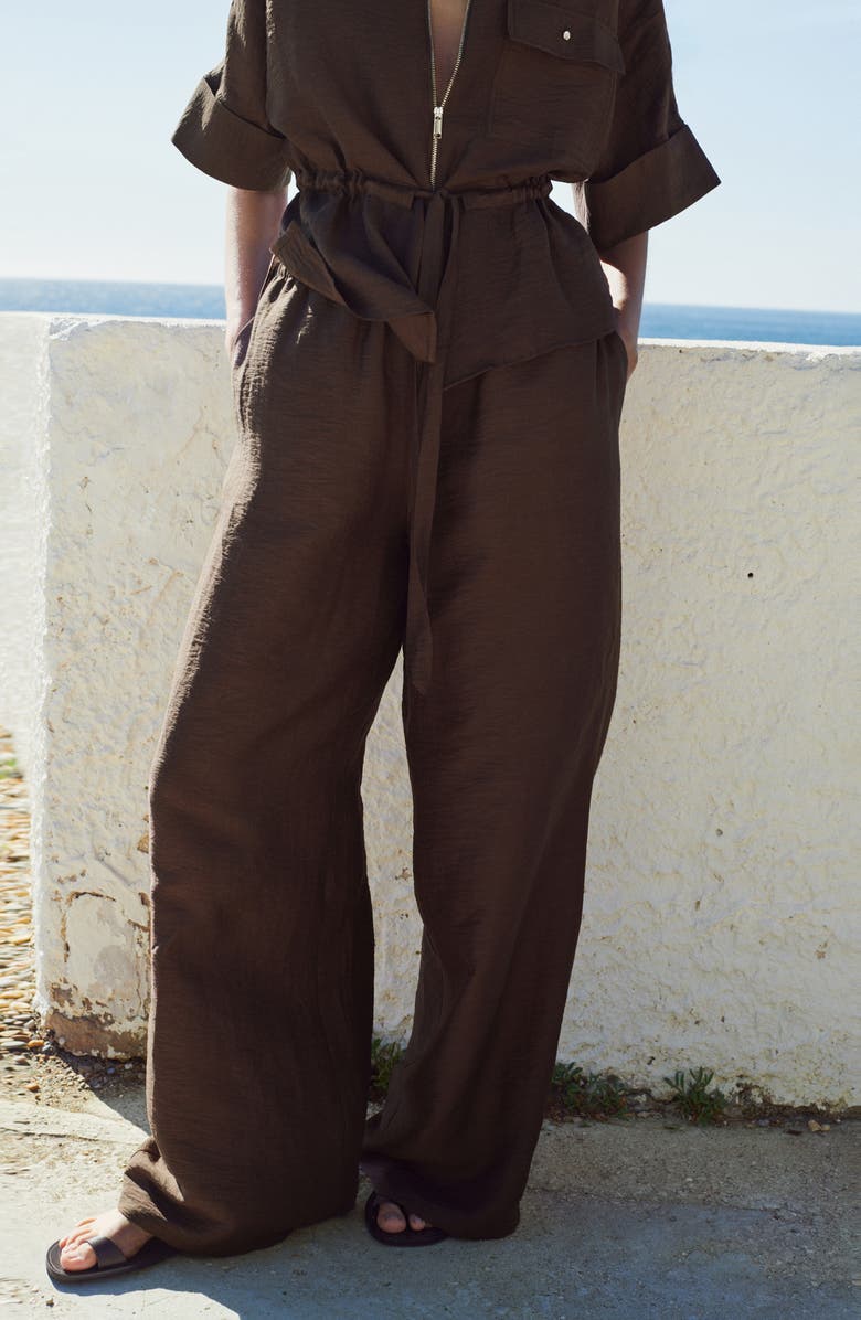 MANGO Belted Zip-Front Shirt, Alternate, color,