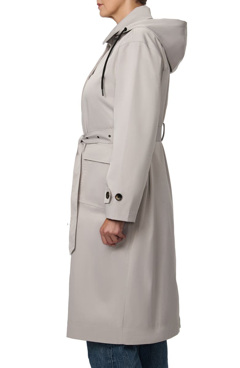 Bernardo Hooded Functional Raincoat, Alternate, color, Ash