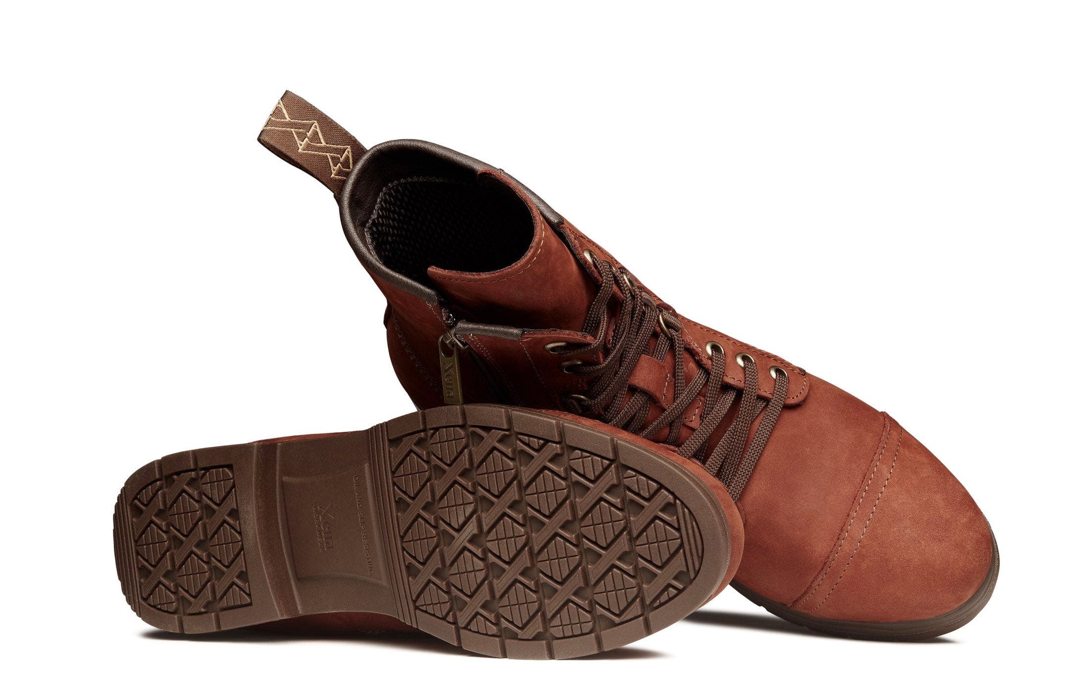 Xena Workwear Spice Steel Toe Combat Safety Boot, Alternate, color, Auburn