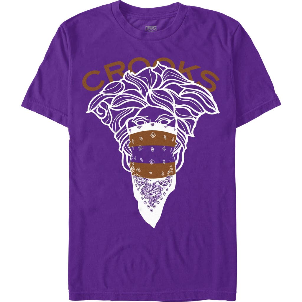 Crooks & Castles Medusa Negative Photo Effect Graphic T-shirt In Purple