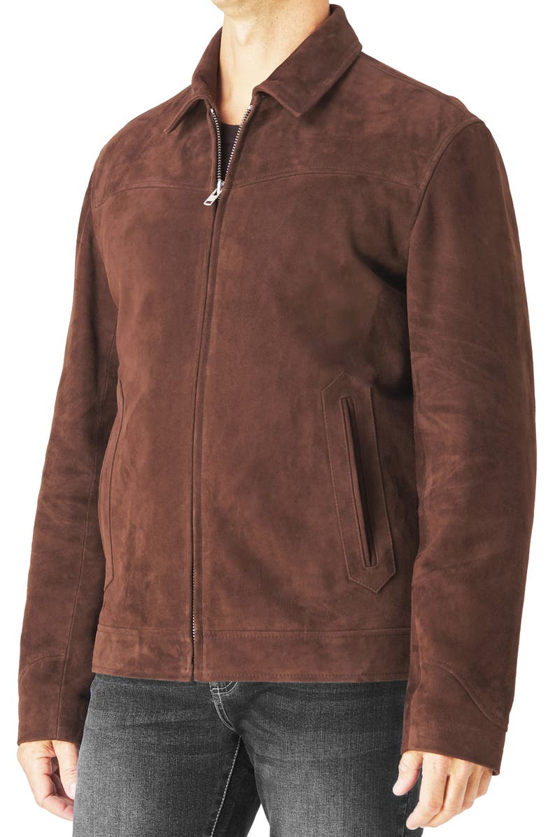 Slate & Stone Suede Zip Racer Jacket, Alternate, color,