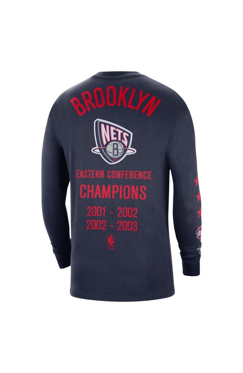Nike Men's Nike Navy Brooklyn Nets 2021/22 City Edition Courtside Heavyweight Moments Long Sleeve T-Shirt, Alternate, color, 